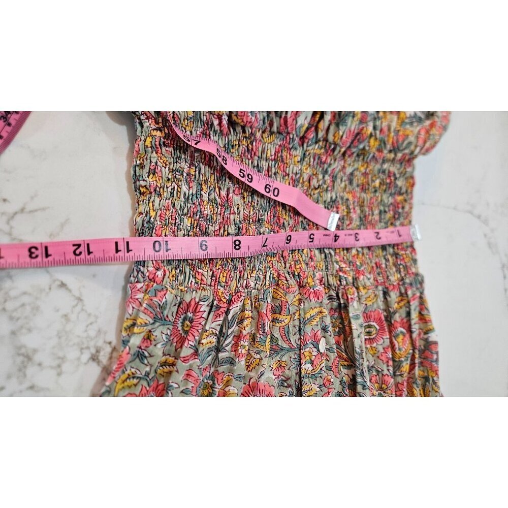 Perry Walker Collective Jenny Mini Dress Size 6 size 8 Boho Floral Green Pink - Picture 11 of 12